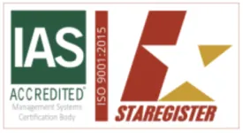 Sellos IAS Accredited y Staregister de la certificación ISO 9001:2015
